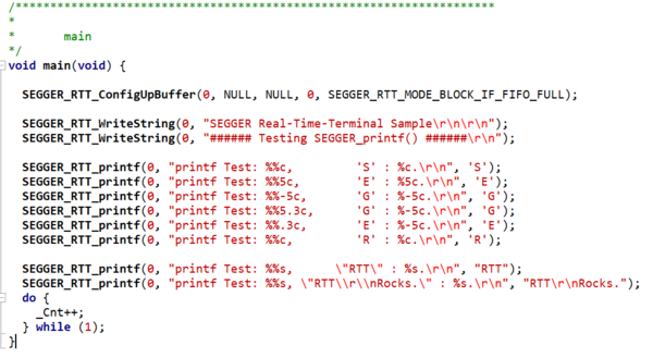 RTT in Embedded Studio - SEGGER Knowledge Base