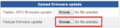Web interface module firmware update file upload