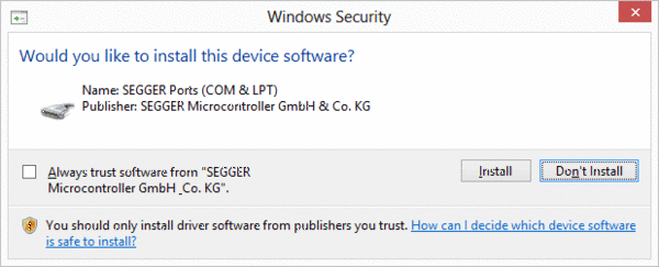 Windows CDC Driver Installation - SEGGER Knowledge Base