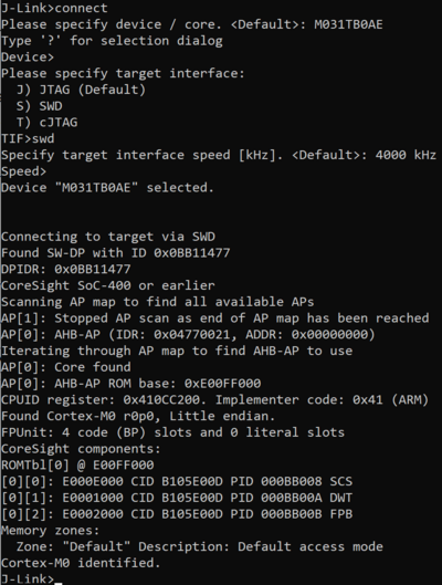 Nuvoton NuMaker-M031TB Connect.PNG