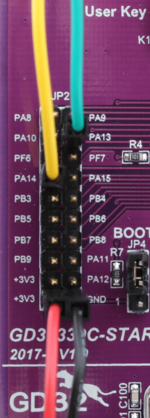 GD32330C-START wired with jumper cables