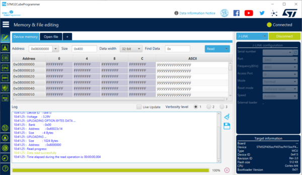 STM32CubeProgrammer J-Link Memory.png