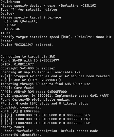 XHSC HC32LF17-9x GO-STK-V2.0 HC32L196PCTA connect.png