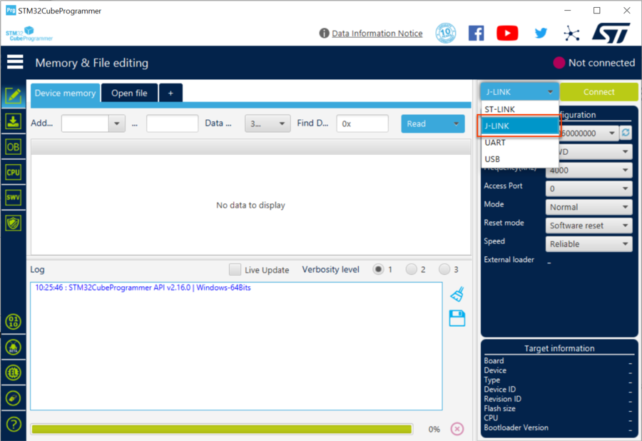 STM32CubeProgrammer - SEGGER Knowledge Base